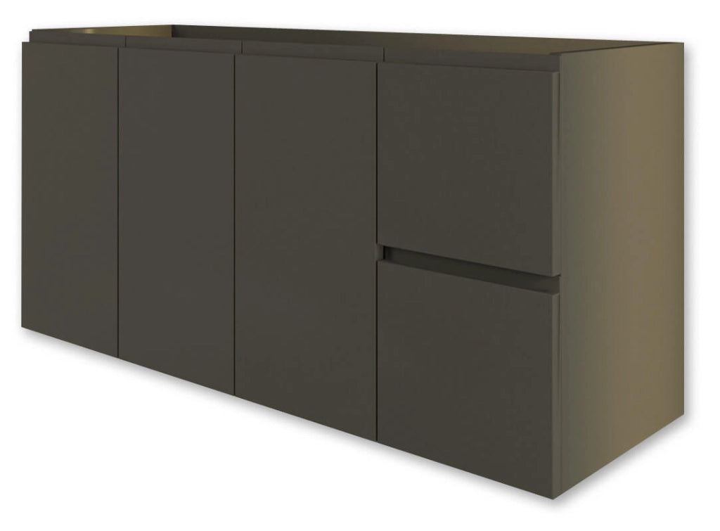Mobile Bagno Sospeso 100 cm Lavabo e Specchio Tavassi Urano Grigio Talpa Opaco