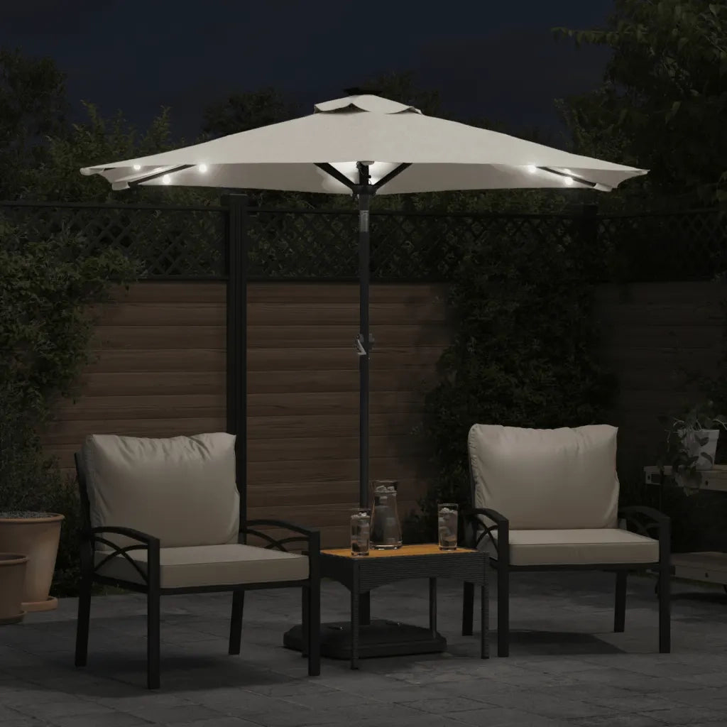 Ombrellone Giardino con LED Palo Acciaio Bianco 225x225x212 cm 4005066