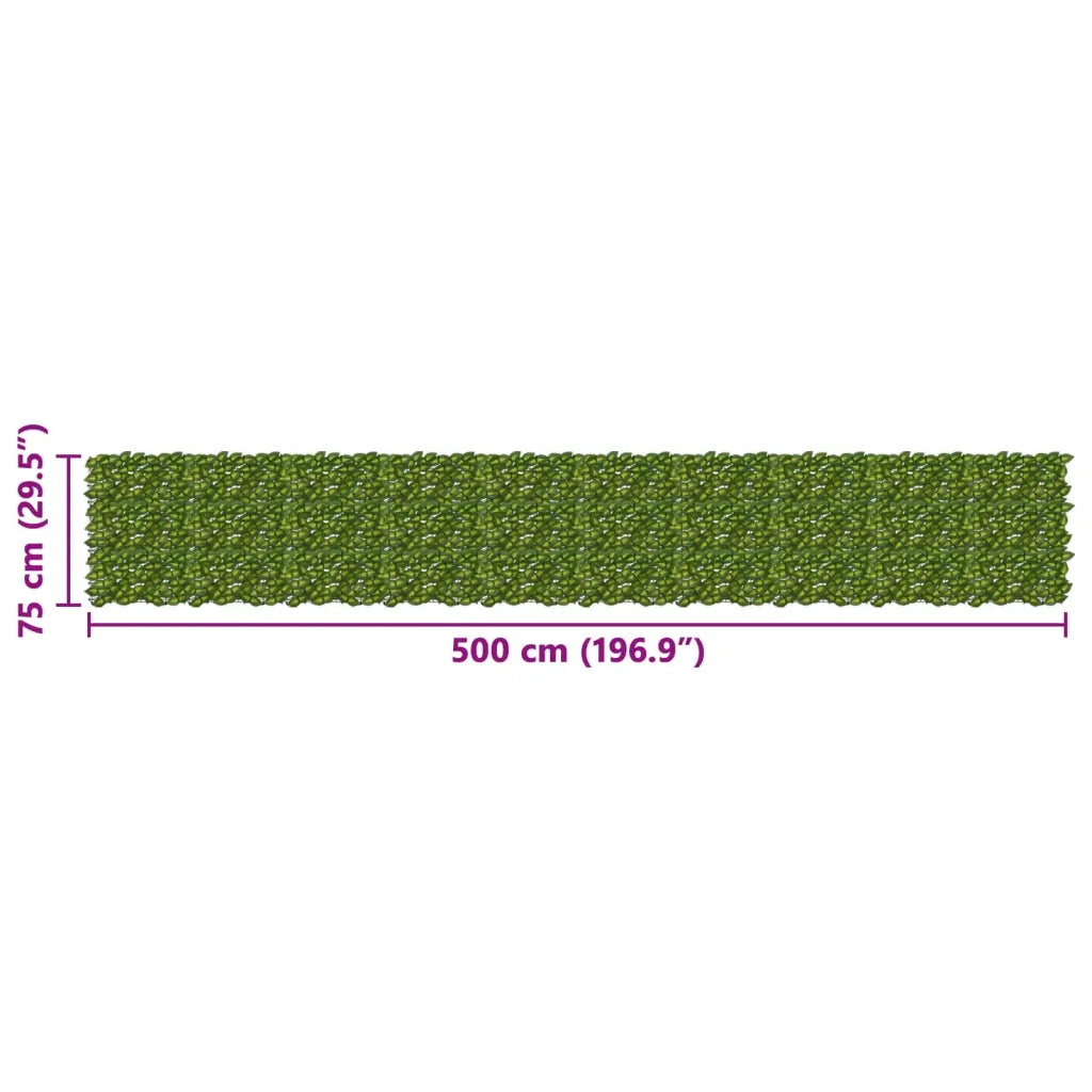 Schermo per balcone con foglie-Pannello per balcone Verde e Giallo 500 x 75 cm 205606