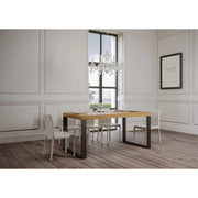 Tavolo allungabile 200/304x90 cm Tecno telaio Antracite - Quercia Natura