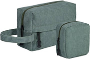 Borsa cosmetica per signore - Borsa toilettas in corduroy, borsa cosmetica, borsa make-up per ragazze e viaggi.