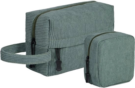 Borsa cosmetica per signore - Borsa toilettas in corduroy, borsa cosmetica, borsa make-up per ragazze e viaggi.