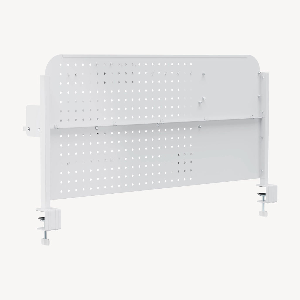 Organizzatore Sauda Pannello Forato da Scrivania con Morsetti 114x68 cm - Bianco [en.casa]