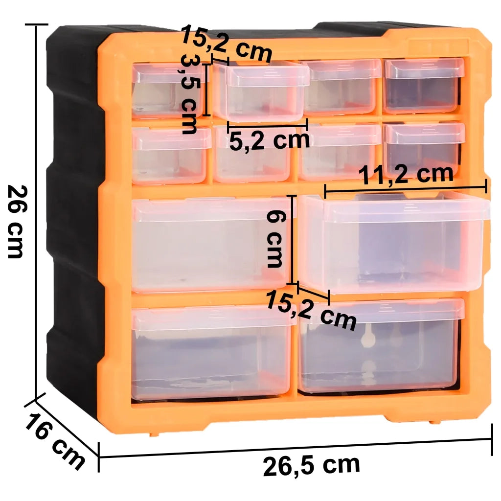 Mobili Contenitori con 12 Cassetti 2 pz 26,5x16x26 cm CFW3271249