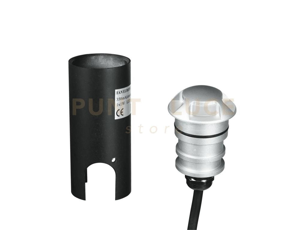 SEGNAPASSI A INCASSO CALPESTABILE LED STEP SILVER DC24V 2W 170LM 3000K IP67 4 FASCI DI LUCE 4,5X5,7C
