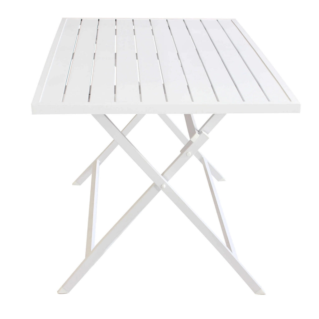Tavolino pieghevole in alluminio 77x130x73h cm colore Bianco mod. Alabama
