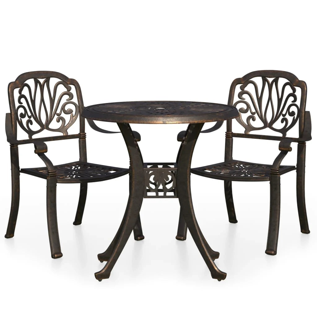 Set da giardino bistrot mobili da esterno terrazza 3 pezzi in fusione di alluminio bronzo 02_0013503