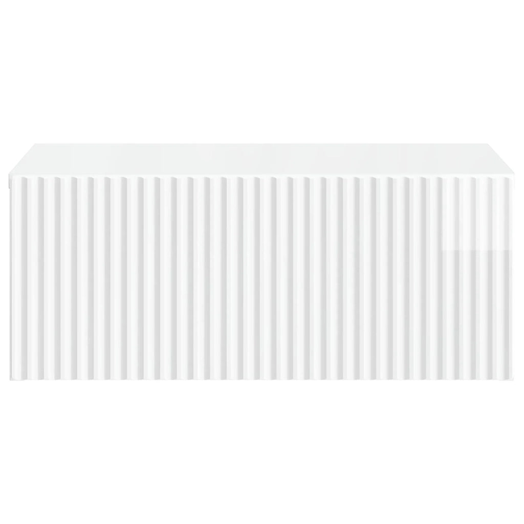 Mobiletto da notte a muro 2 pcs Bianco Lucido 49 x 34,5 x 20 cm 898454