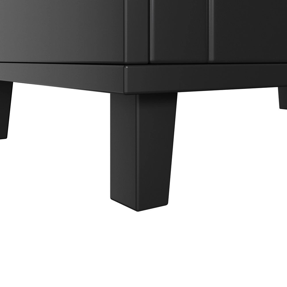 Mobile Sottolavabo con Lavabo in Ceramica ¨C Xylo ¨C Nero, Cassetti, Ante, 76x46x87 cm