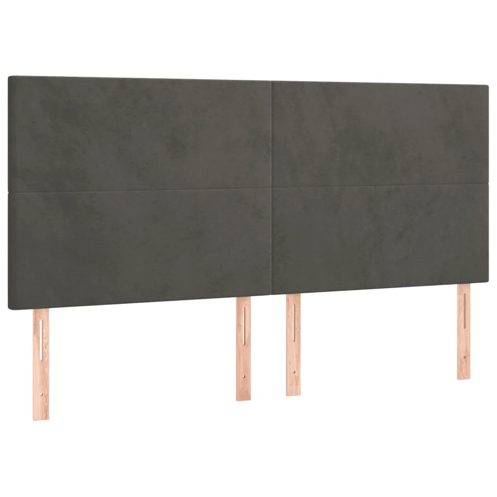 Giroletto a Molle con Materasso Grigio Scuro 160x200 cm Velluto 3137732