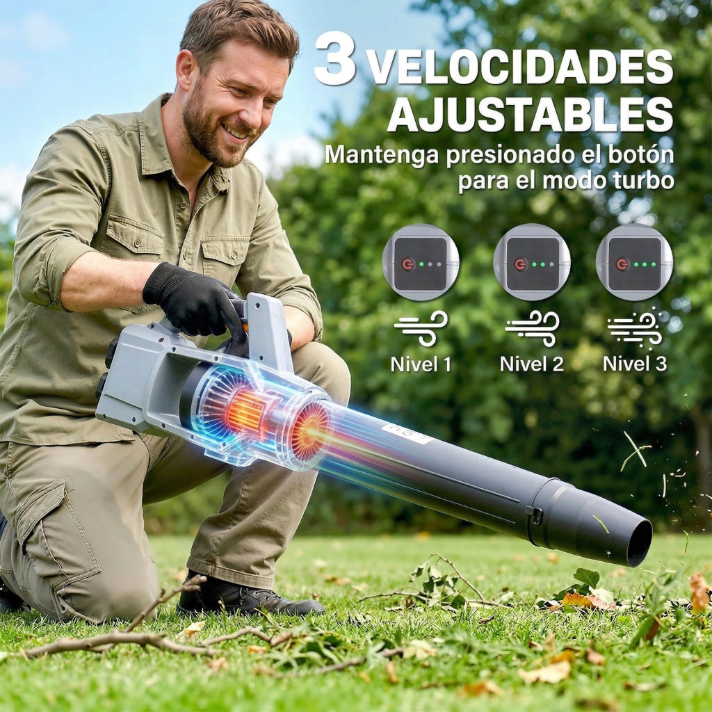 Soffiatore a Batteria 36V ¨C Xylo ¨C 2 Batterie 4.0Ah, Motore Brushless 1000W, 3 Velocit¨¤