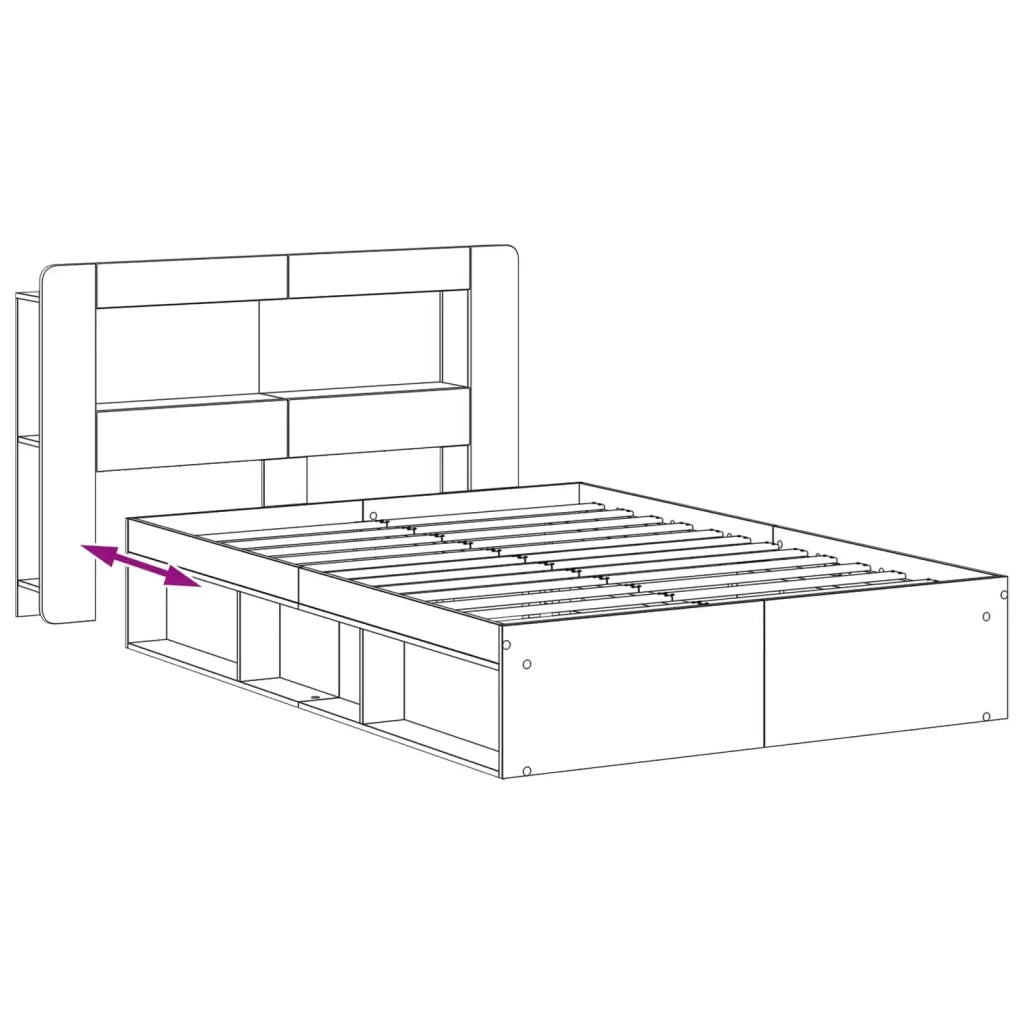 Telaio del letto con storage Grigio Cemento 140 x 200 cm 3433496