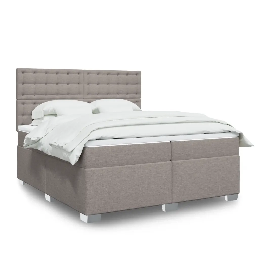 Giroletto a Molle con Materasso Tortora 200x200 cm in Tessuto 3290613