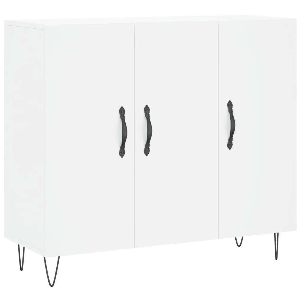 Credenza Bianca 90x34x80 cm in Legno Multistrato
