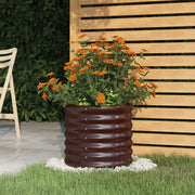 Vaso Giardino Acciaio Zincato-Fioriera da Esterno-Contenitore per Piante 40x40x36 cm Marrone