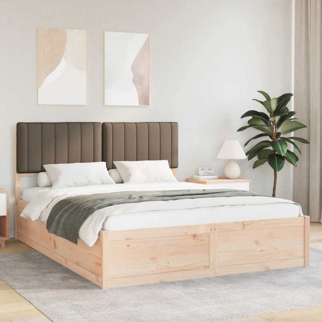 Letto con Testiera Rivestita Talpa 150 x 200 cm Pino massello