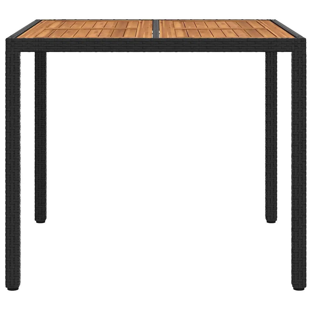 Tavolo da Giardino Nero 90 x 90 x 75 cm polyrattan