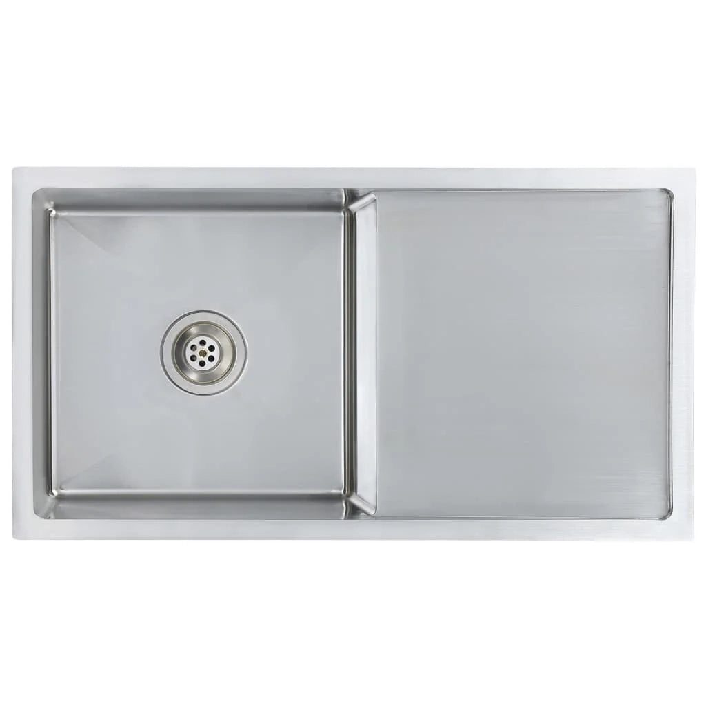 Lavello da cucina fatto a mano con filtro 87 x 44 cm acciaio inox con finitura spazzolata 02_0004384