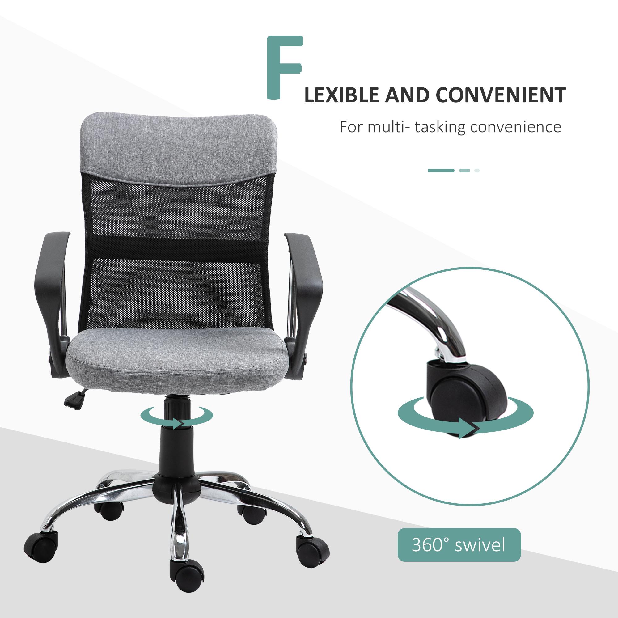 Sedia Poltrona Direzionale da Ufficio in Tessuto Grigio