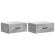 Mobiletto da notte a muro con cassetto 2 pcs Grigio Cemento 898962