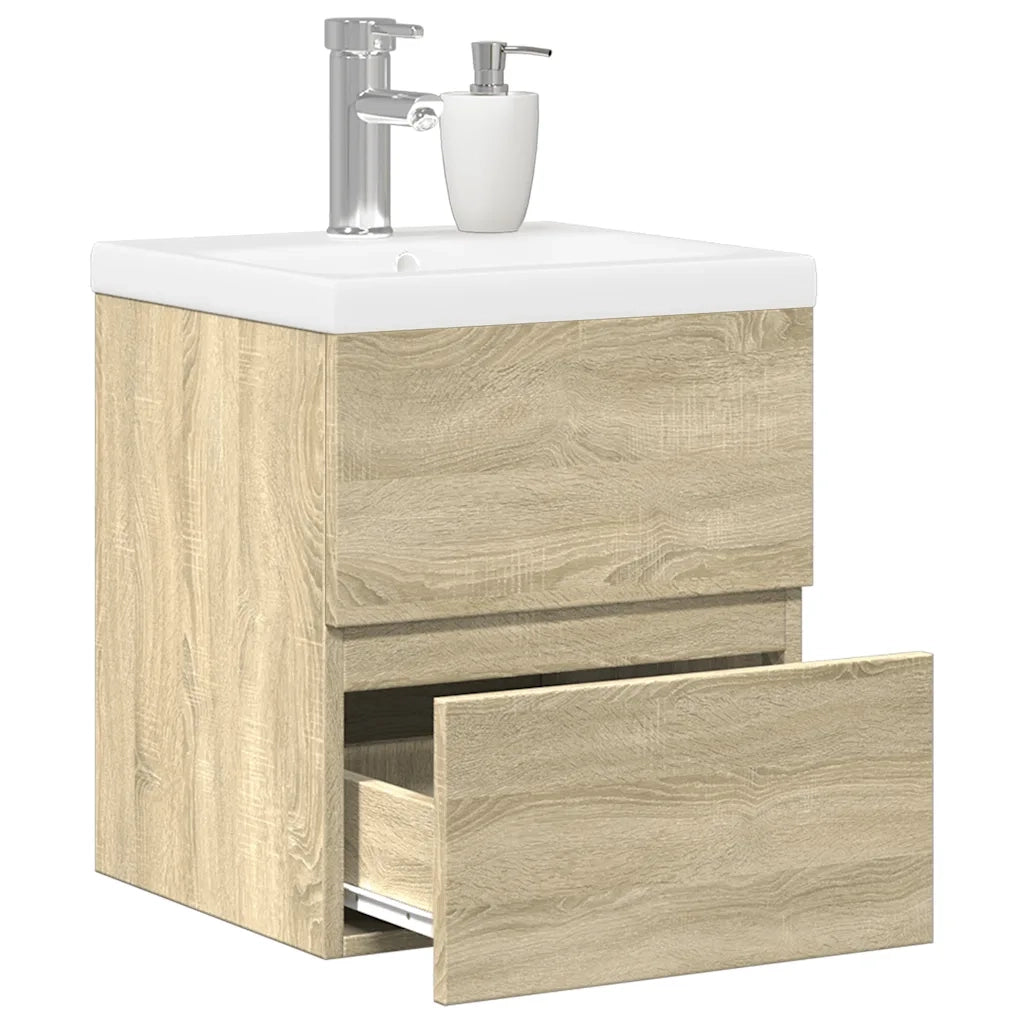 Set Mobili da Bagno 2 pz Rovere Sonoma in Legno Multistrato 3325032