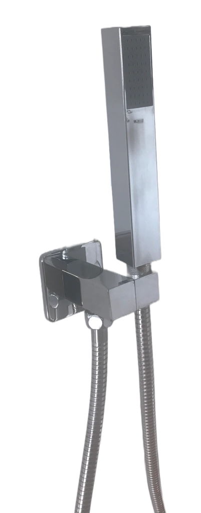 Presa acqua con supporto doccia squadrato completo,flessibile 150