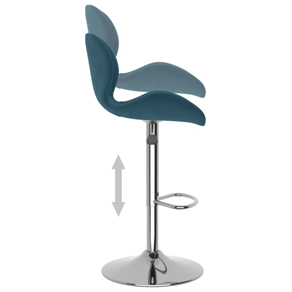 Sgabelli da Bar 2 pz Blu in Velluto