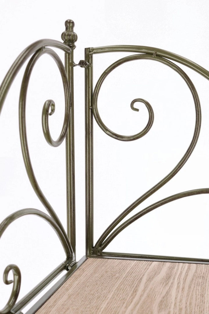 Scaffale Angolare 4 Ripiani 48x35x165,5 cm in Acciaio Guenda Verde Scuro