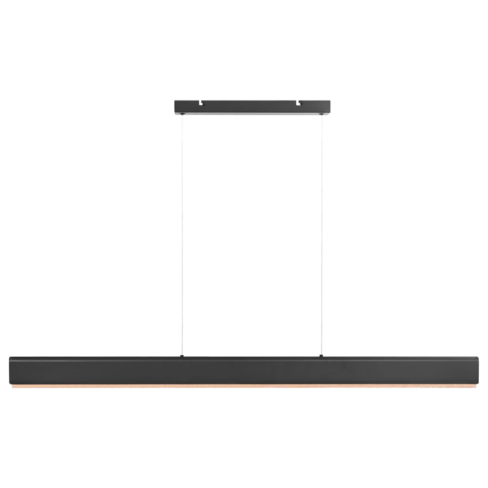 Lampada a sospensione a LED, base in ferro nero paralume in legno, stile scandinavo dimmer da soffitto lunghezza del cavo regolabile