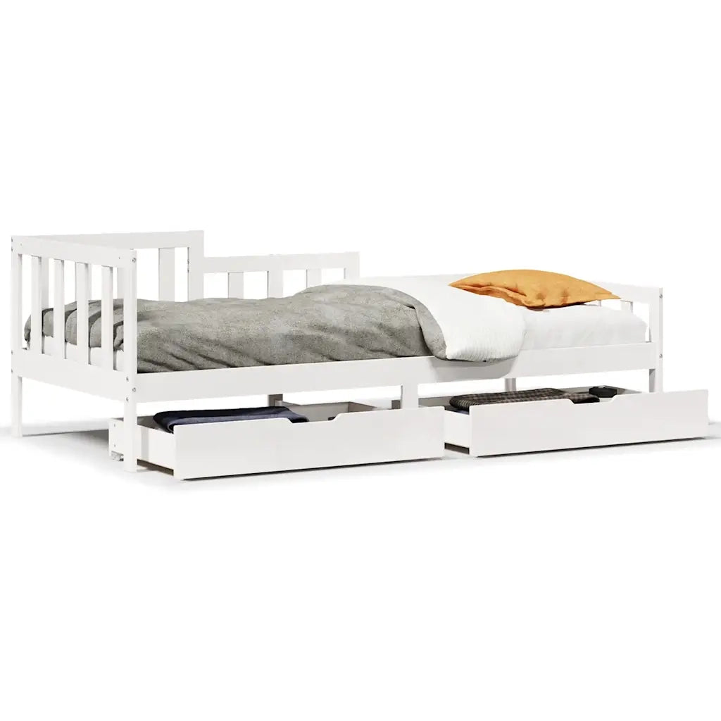 vidaXL Dormeuse con Cassetti Bianca 80x200 cm Legno Massello di Pino