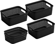 5 scatole di plastica rettangolari per contenitore - contenitori con maniglie - organizzatore per cucina e casa