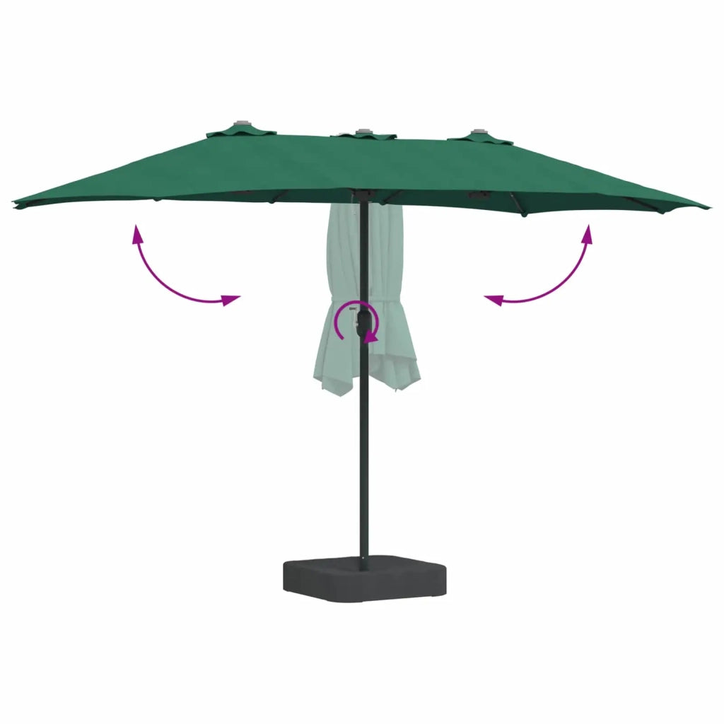 Ombrello da giardino-Ombrellone da spiaggia Verde 385 x 209 x 244 cm Poliestere