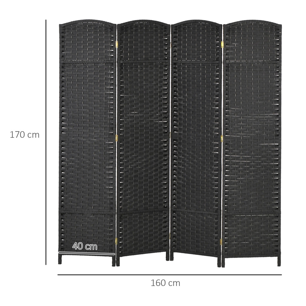 Biombo 4 Pannelli ¨C zephmum ¨C 160x170 cm Nero