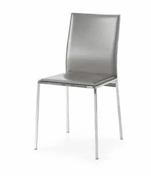 Set 02 sedie moderne imbottite ecopelle grigio misura 44x50 h.87