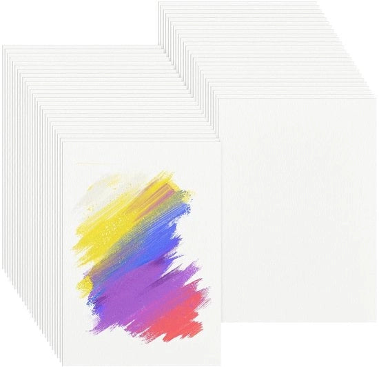 Papier Aquarel 50 fogli 140 LB/300 g/m² - Panno Aquarello di cotone - Carta per acquerello - 18 x 13 cm - Ideale per dipingere - Adatto per calligrafia e artigianato - Carta per dipingere