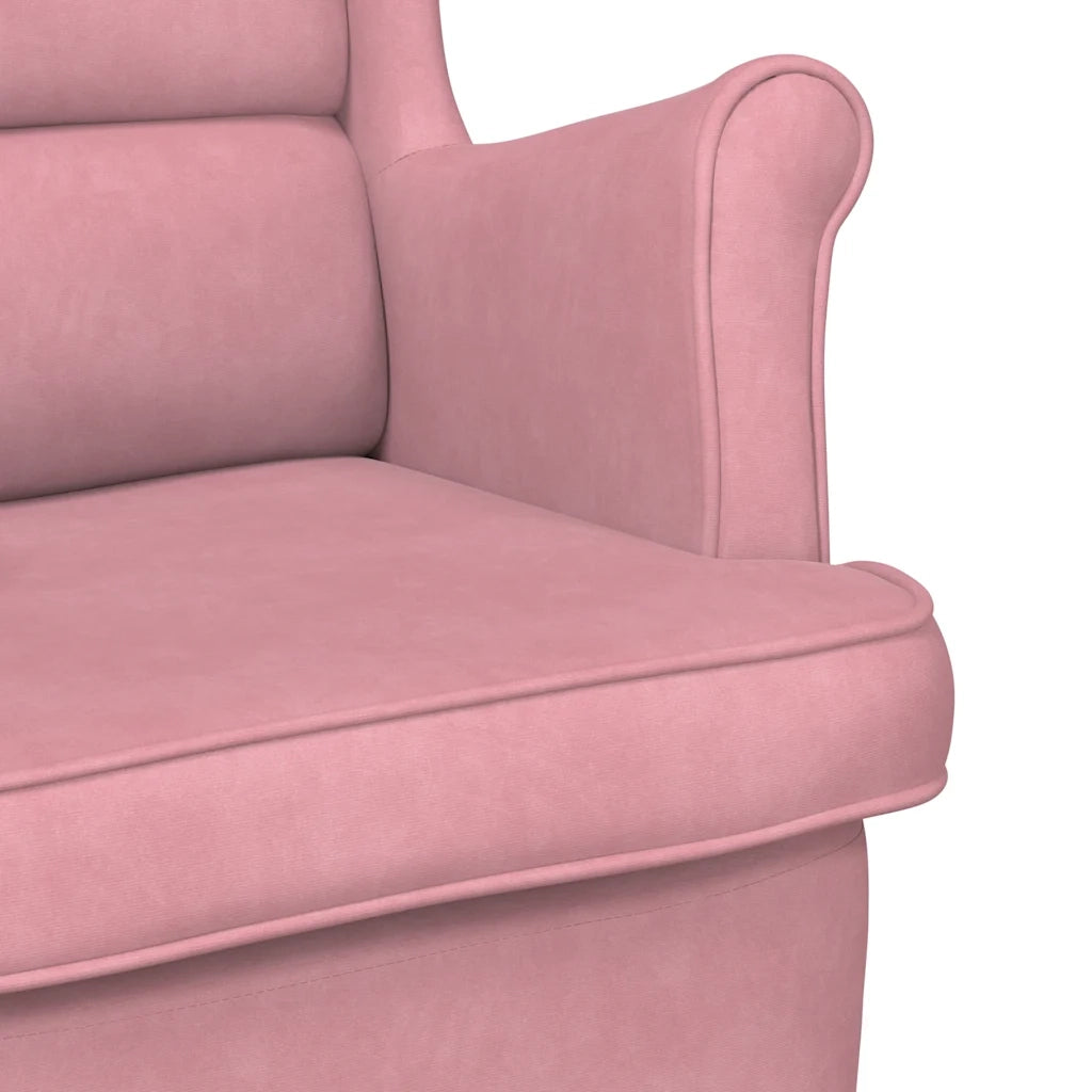 Poltrona | Sedia Relax Rosa in Velluto