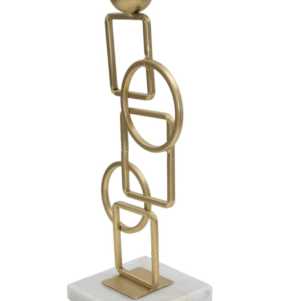 Portacandela VKH343, Oro, Marmo, 13x10x31,5 cm
