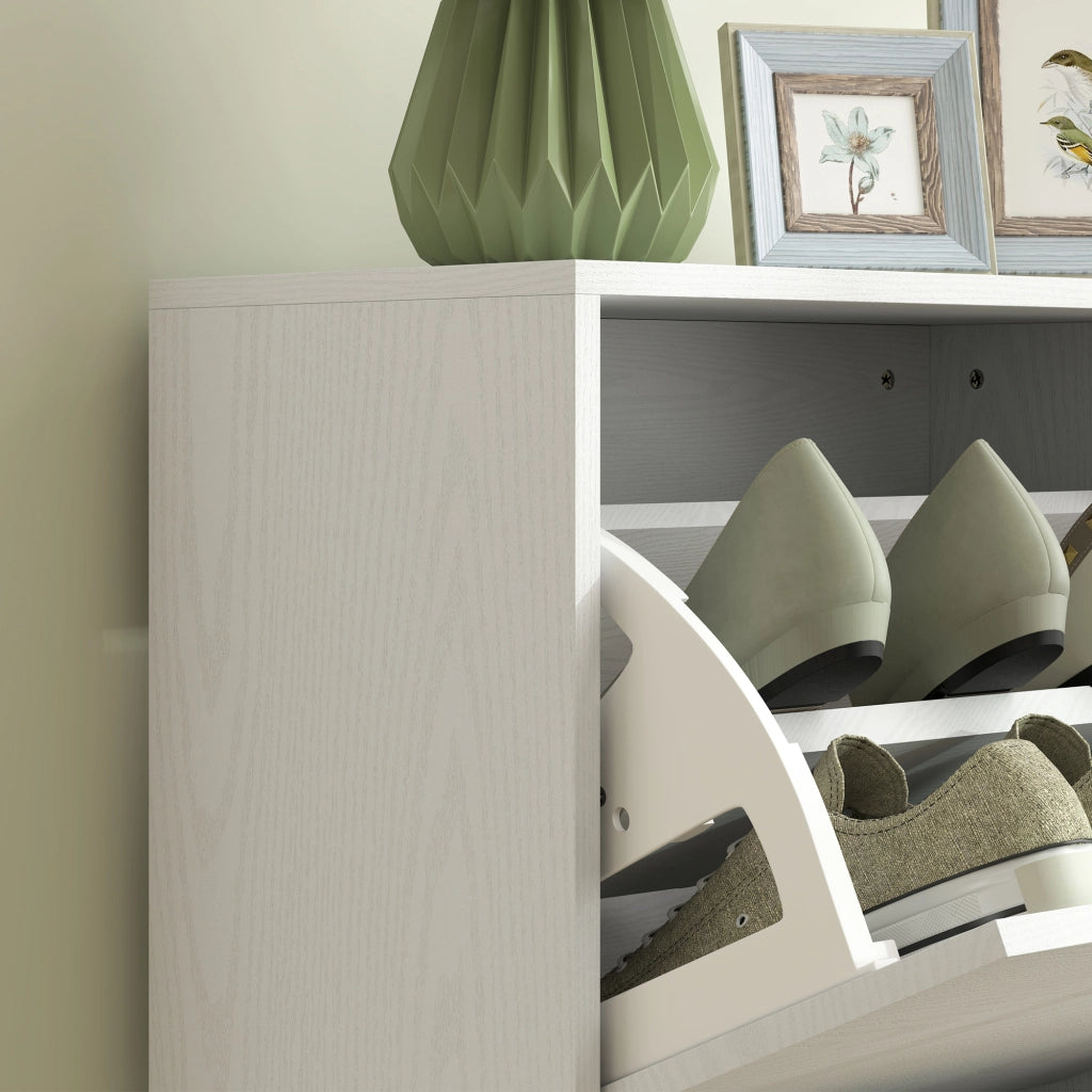 Scarpiera con 2 Cassetti ¨C zephmum ¨C Bianco Veteado 47x26x85 cm