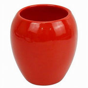 Trade Shop - Bicchiere Porta Spazzolini Ceramica Rosso Moderno Accessorio Arredo Bagno 79261 -