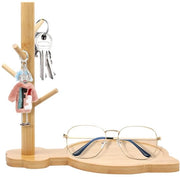 Sostegno per orologi e accessori in legno di noce per tavolo basso con supporto a tronco per l'archiviazione di bracciali, orologi, cosmetici e gioielli
