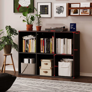 SCAFFALE APERTO COMÒ KOSTKA 3x2 CAPIENTE PER LIBRI DA UFFICIO NERO