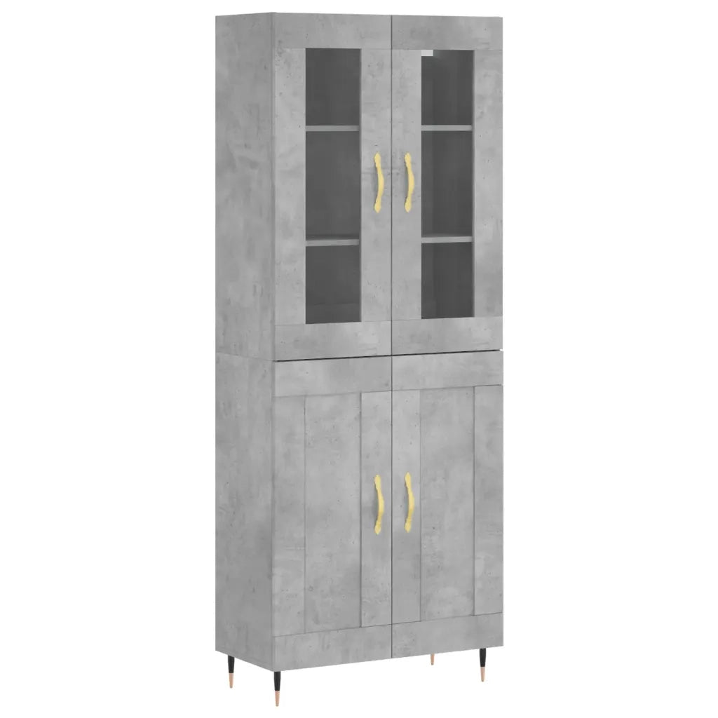Credenza | Madia | Buffet da pranzo | Armadio da pranzo Grigio Cemento 69,5x34x180 cm in Legno Multistrato