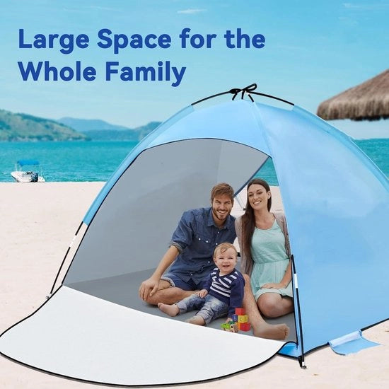 Tenda da spiaggia leggera UPF 50+ protezione UV per 2-3 persone - trasportabile e facile da montare