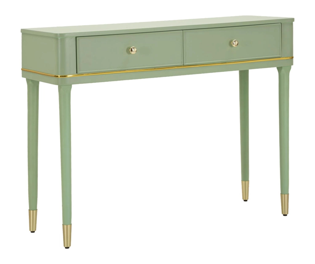 Console Camille Verde 101x37x78 cm in Pino e MDF e Ferro