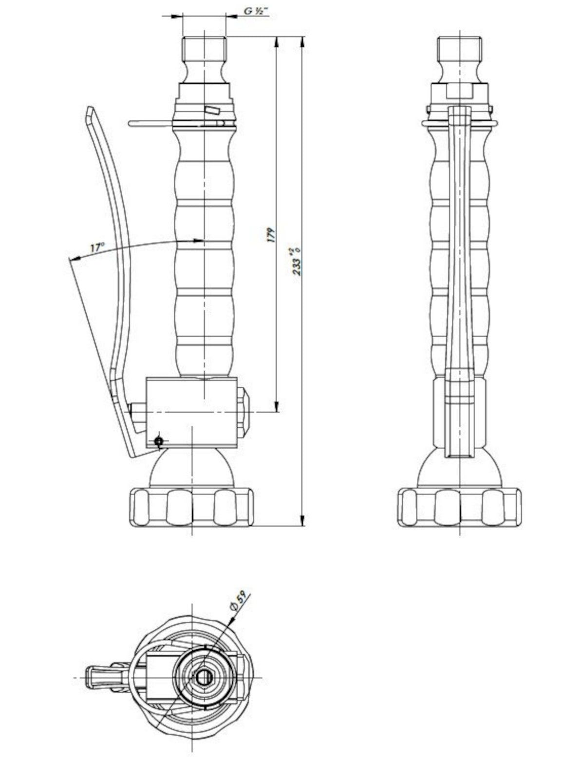 Doccetta per cucine industriali prelavaggio, con getto regolabile