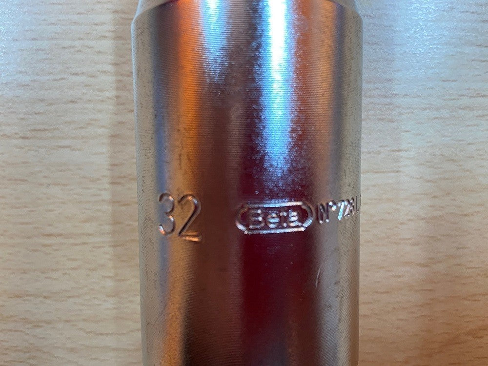 CHIAVE CHIAVI BETA 728 LS BUSSOLA PER MACCHINA CON ATTACCO QUADRO FEMMINA 3/4" DA 32mm CROMATA