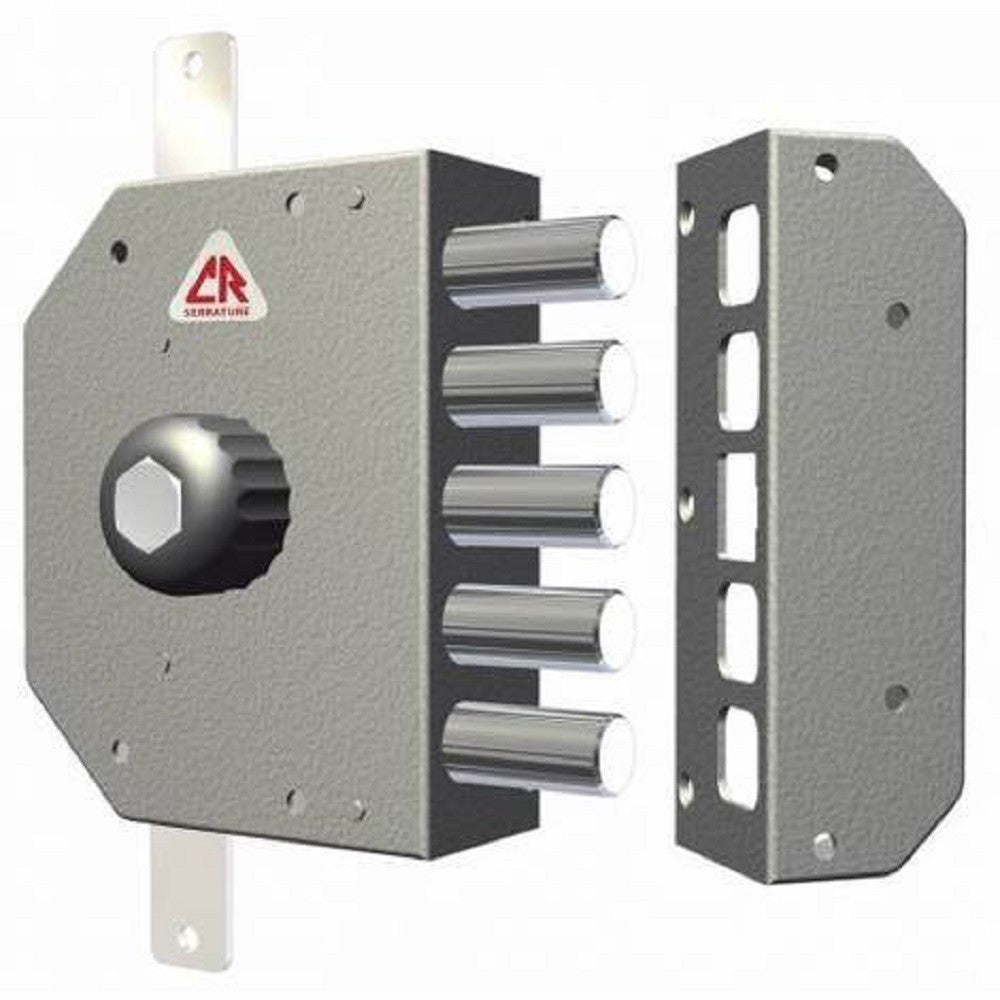 SERRATURA TRIPLICE DI SICUREZZA CON CILINDRO A POMPA CR ART.3200 CON POMOLO