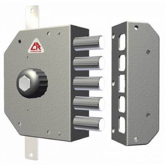 SERRATURA TRIPLICE DI SICUREZZA CON CILINDRO A POMPA CR ART.3200 CON POMOLO