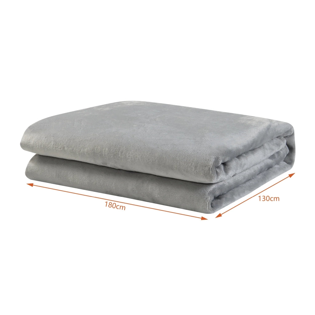 Coperta elettrica riscaldata 120 watt camera da letto 180 x 130 cm grigio chiaro 03_0009330