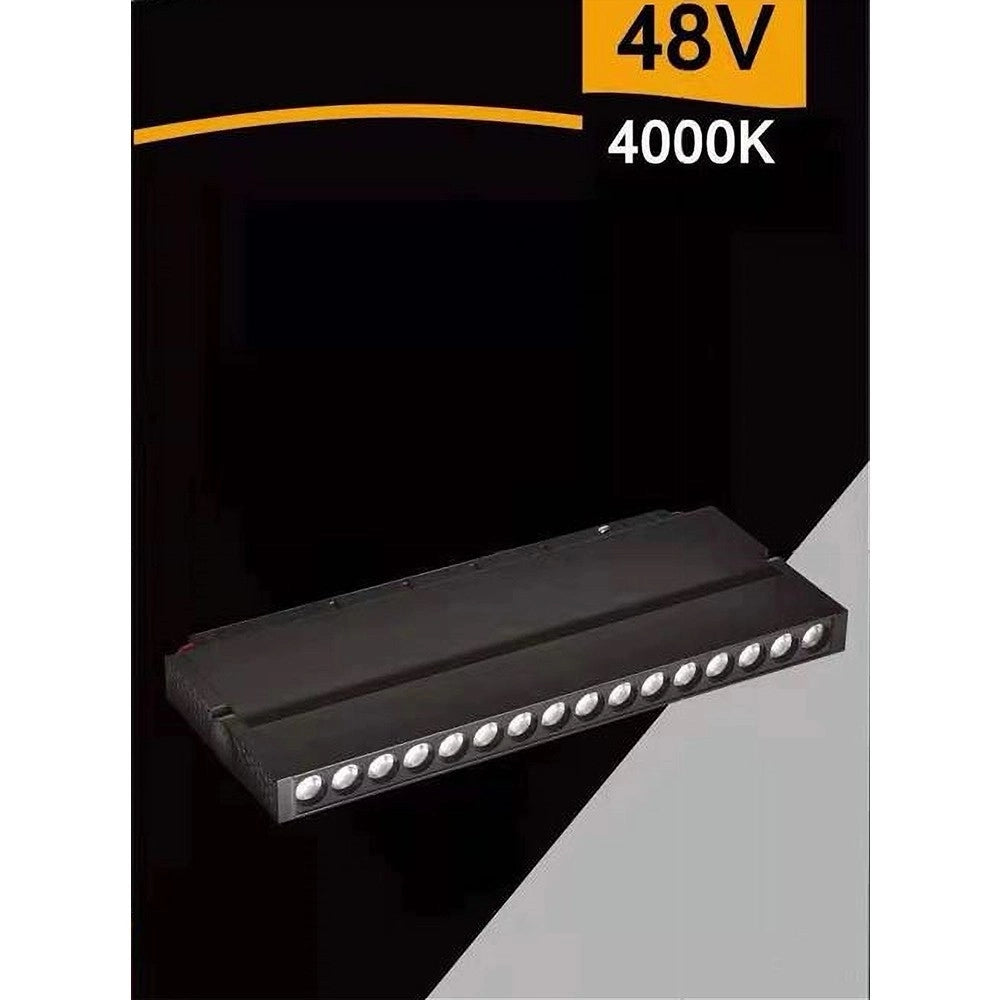 Trade Shop - Faretto Led 24 W Magnetico Rettangolare Per Binario 48v Luce 3000k 4000k Fr-r300 - -bianco Naturale      -